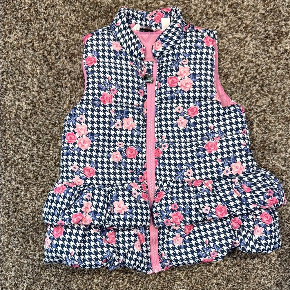 Kids Headquarters Pink and Blue Floral Vest